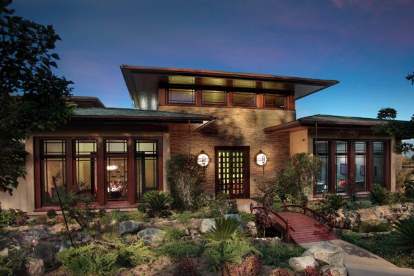 Front view of La Jolla Scenic Modern Prairie house